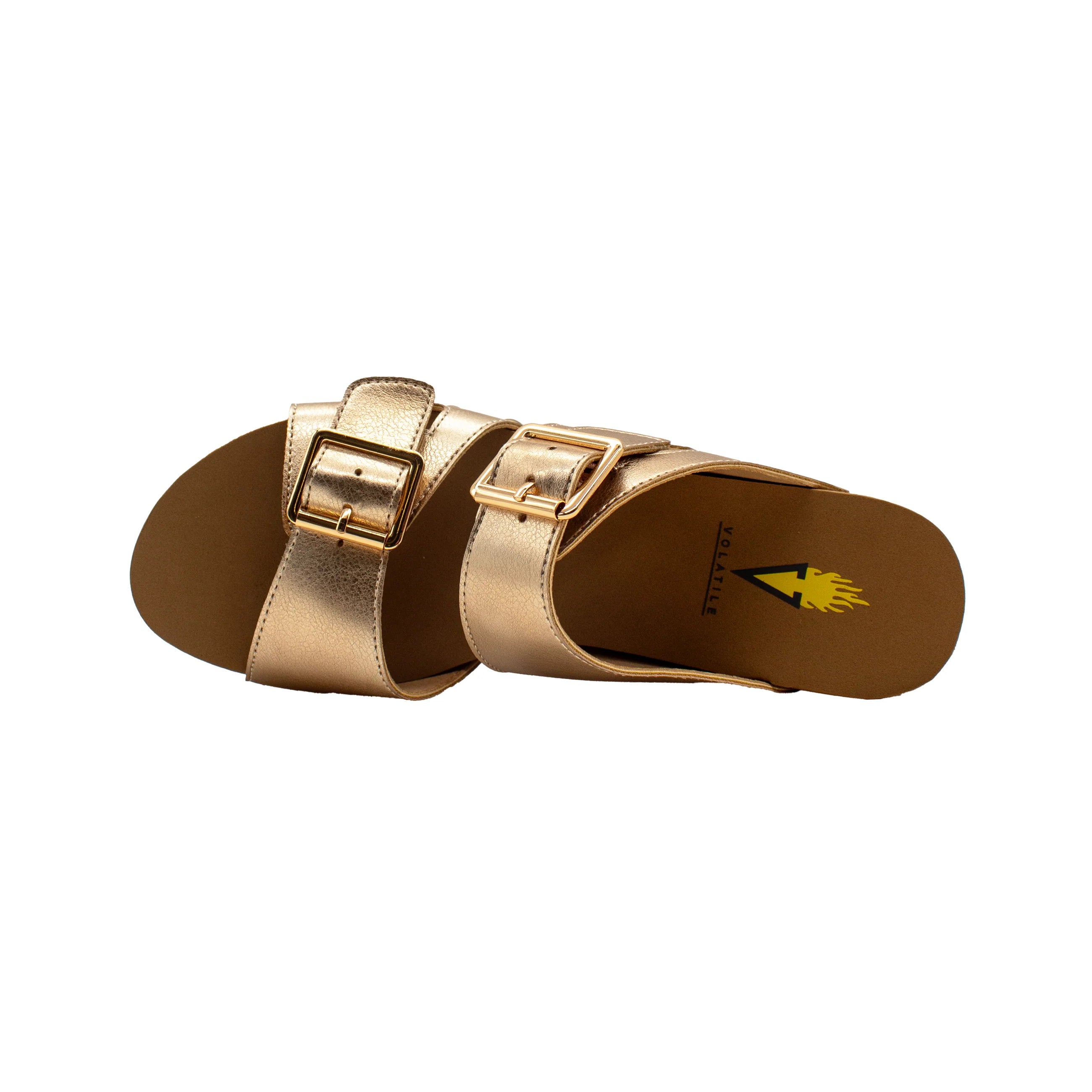 Gertrude Faux Leather Sandals in Gold-How Cute is That? Boutique