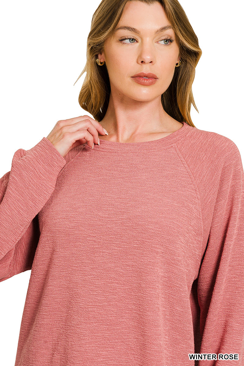 LONG SLEEVE & SWEATPANTS SET in Winter Rose