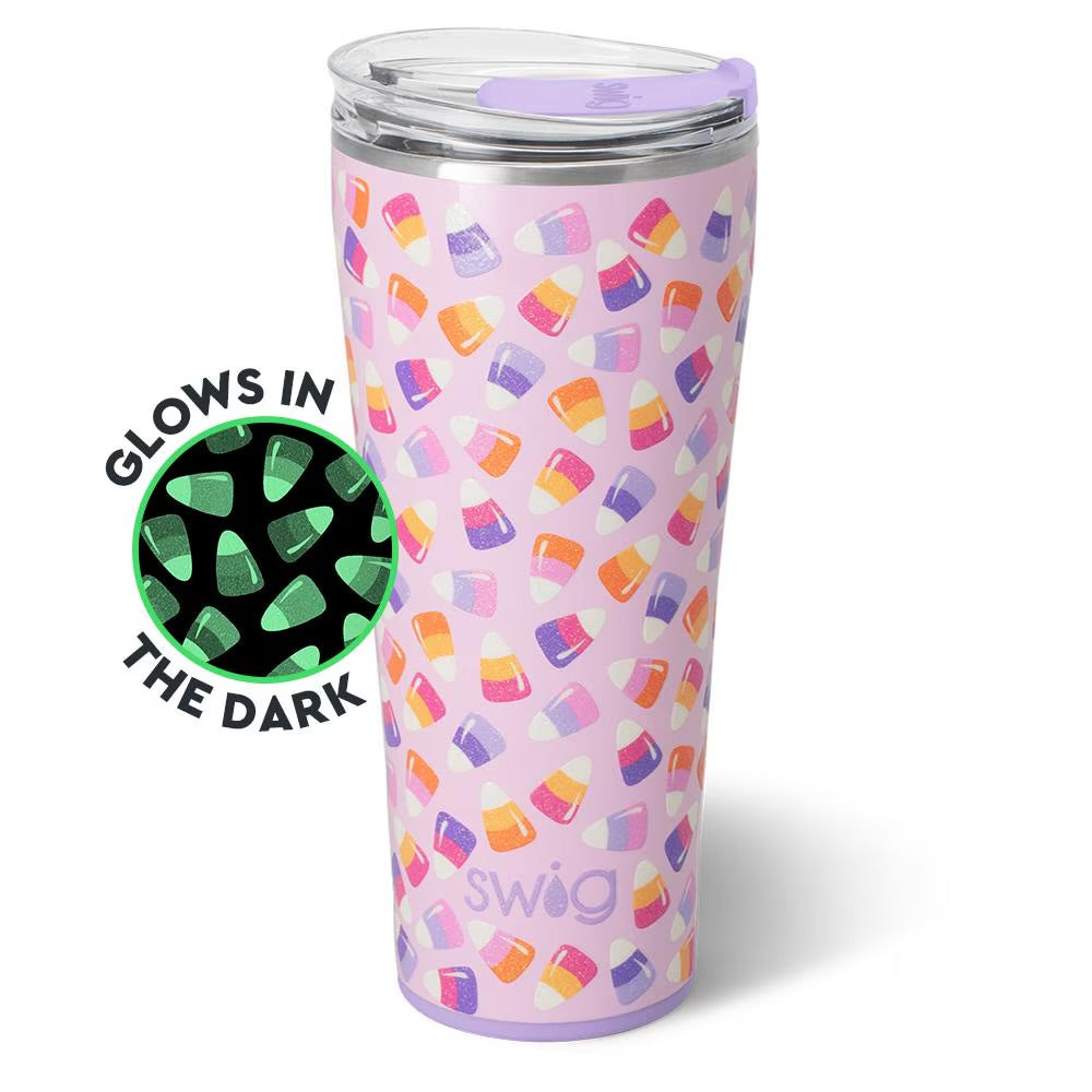 Candy Corn Tumbler 32oz GLOWS IN THE DARK-How Cute is That? Boutique