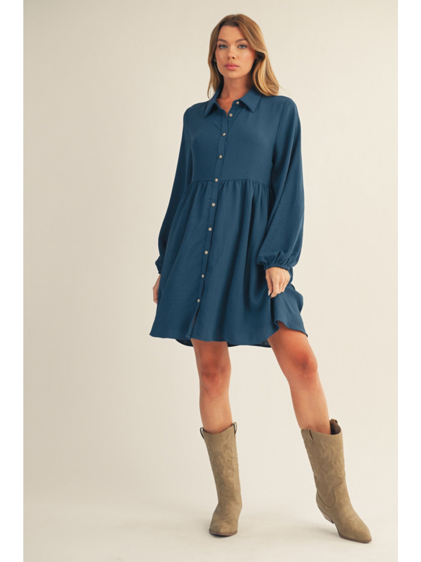 Button Down Crinkle Dress