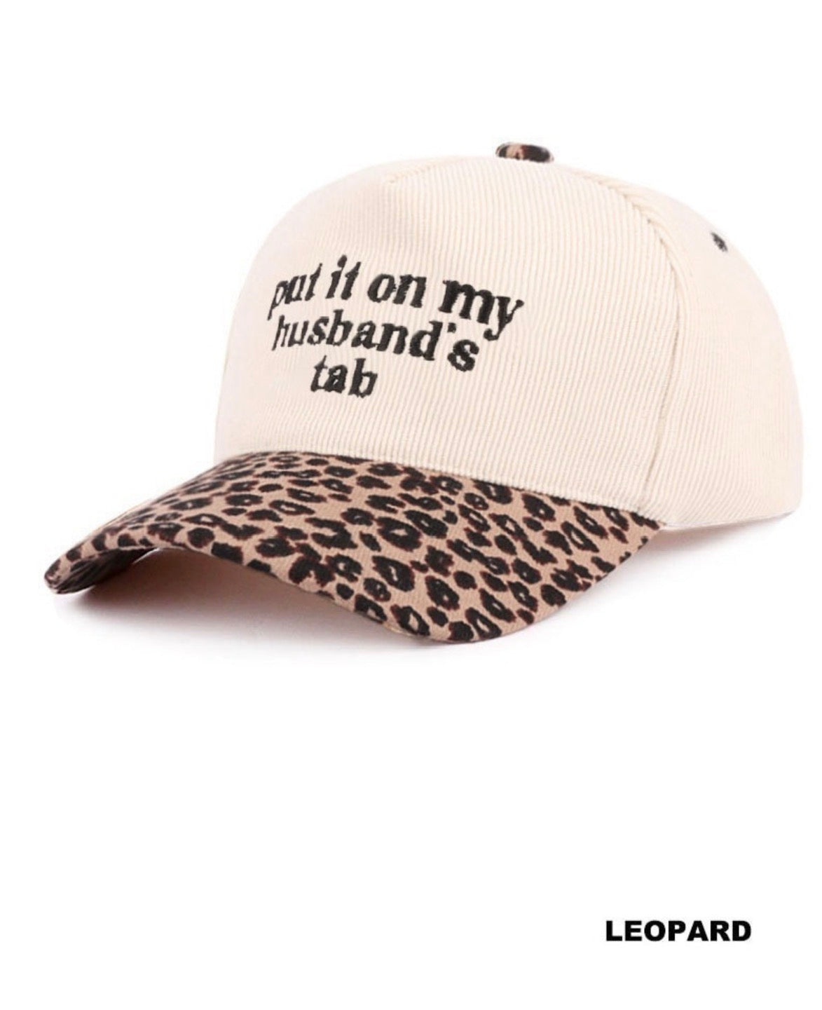 Put it on my Husband's Tab Corduroy & Leopard Trucker Hat-How Cute is That? Boutique