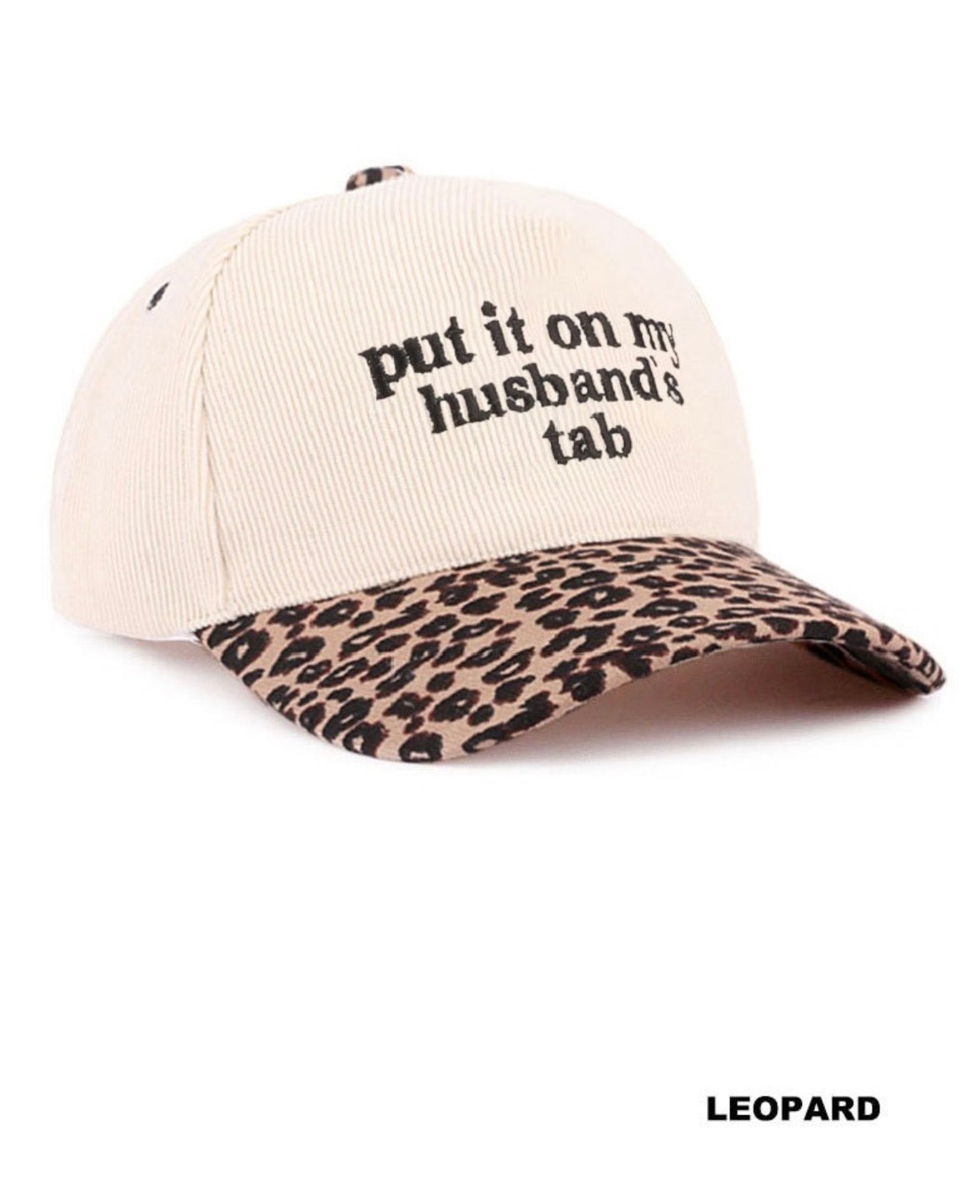 Put it on my Husband's Tab Corduroy & Leopard Trucker Hat-How Cute is That? Boutique