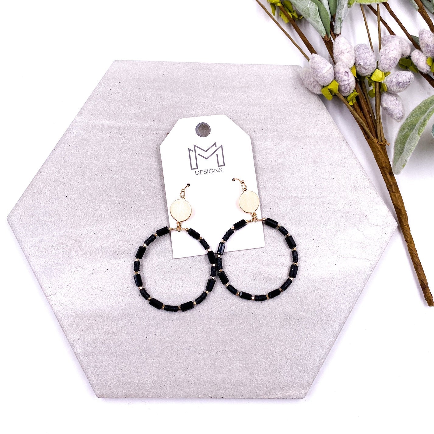 Blaine Earrings Black