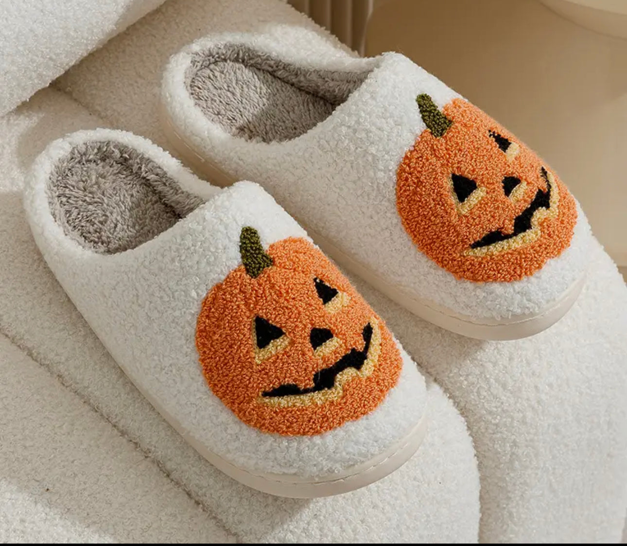 Pumpkin Face Slippers- PREORDER