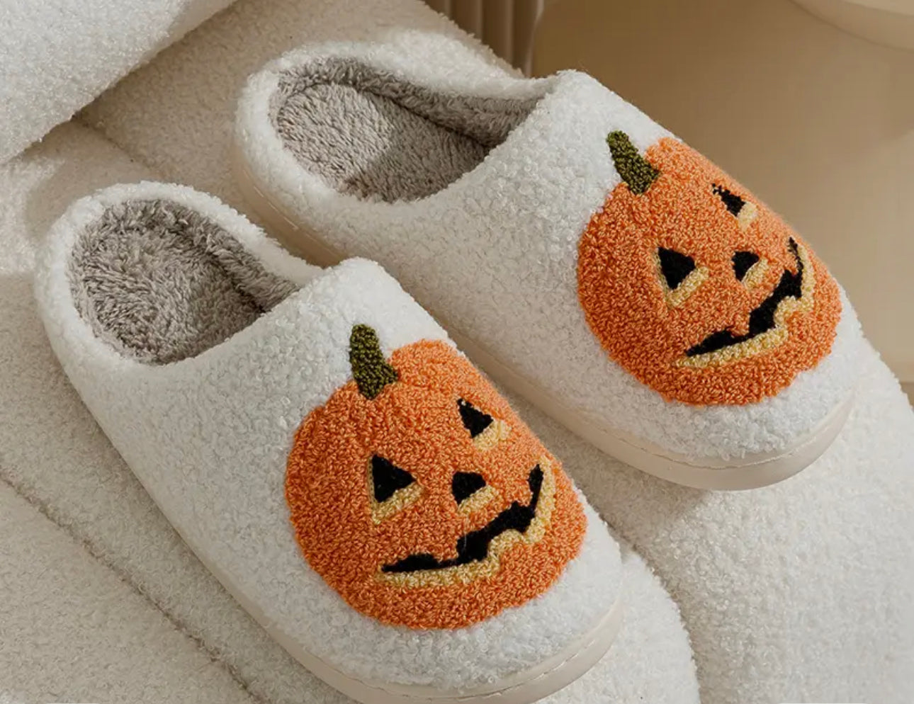 Pumpkin Face Slippers- PREORDER