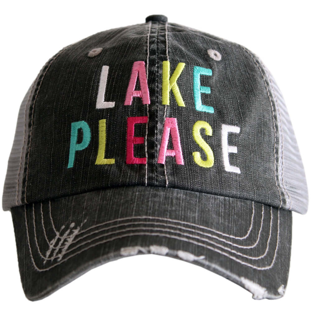 Trucker Embroidered Hat- LAKE-How Cute is That? Boutique
