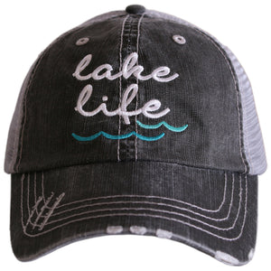 Trucker Embroidered Hat- LAKE-How Cute is That? Boutique
