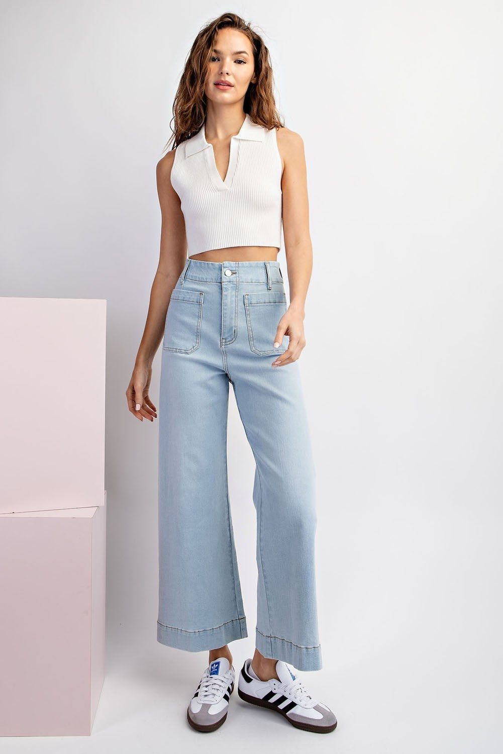 MINERAL WASHED DENIM PANTS-How Cute is That? Boutique