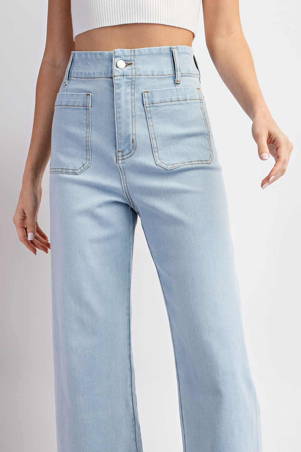 MINERAL WASHED DENIM PANTS-How Cute is That? Boutique