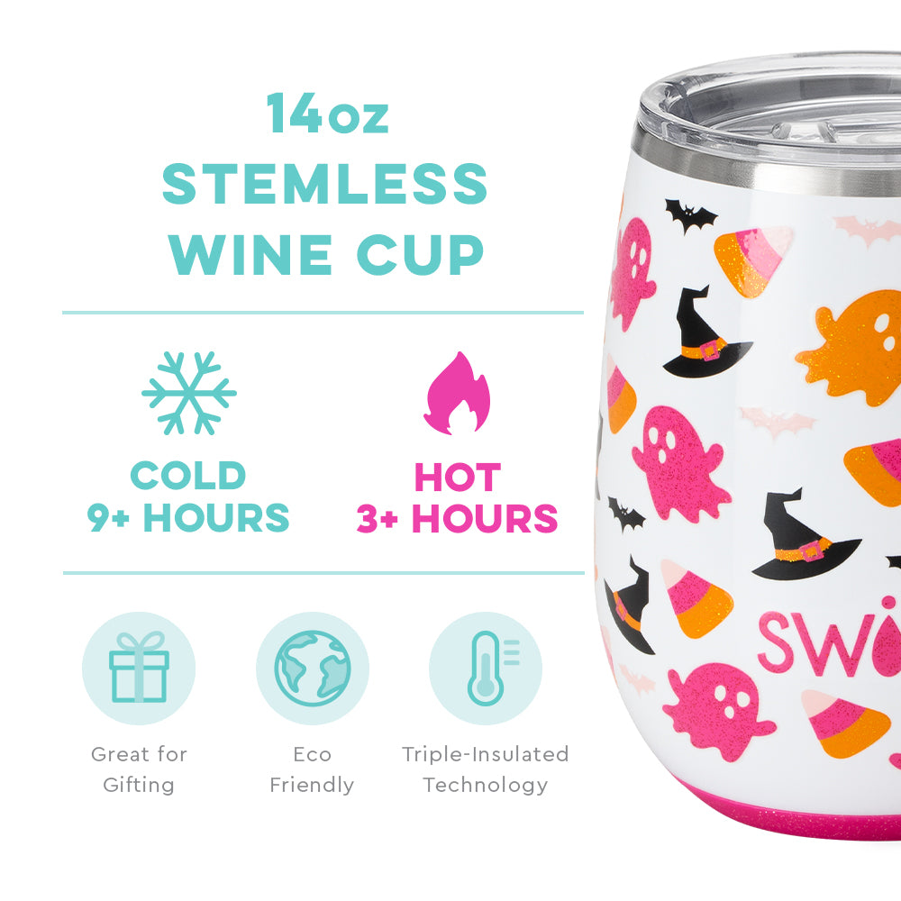 Hey Boo Stemless Wine Cup (14oz)-How Cute is That? Boutique