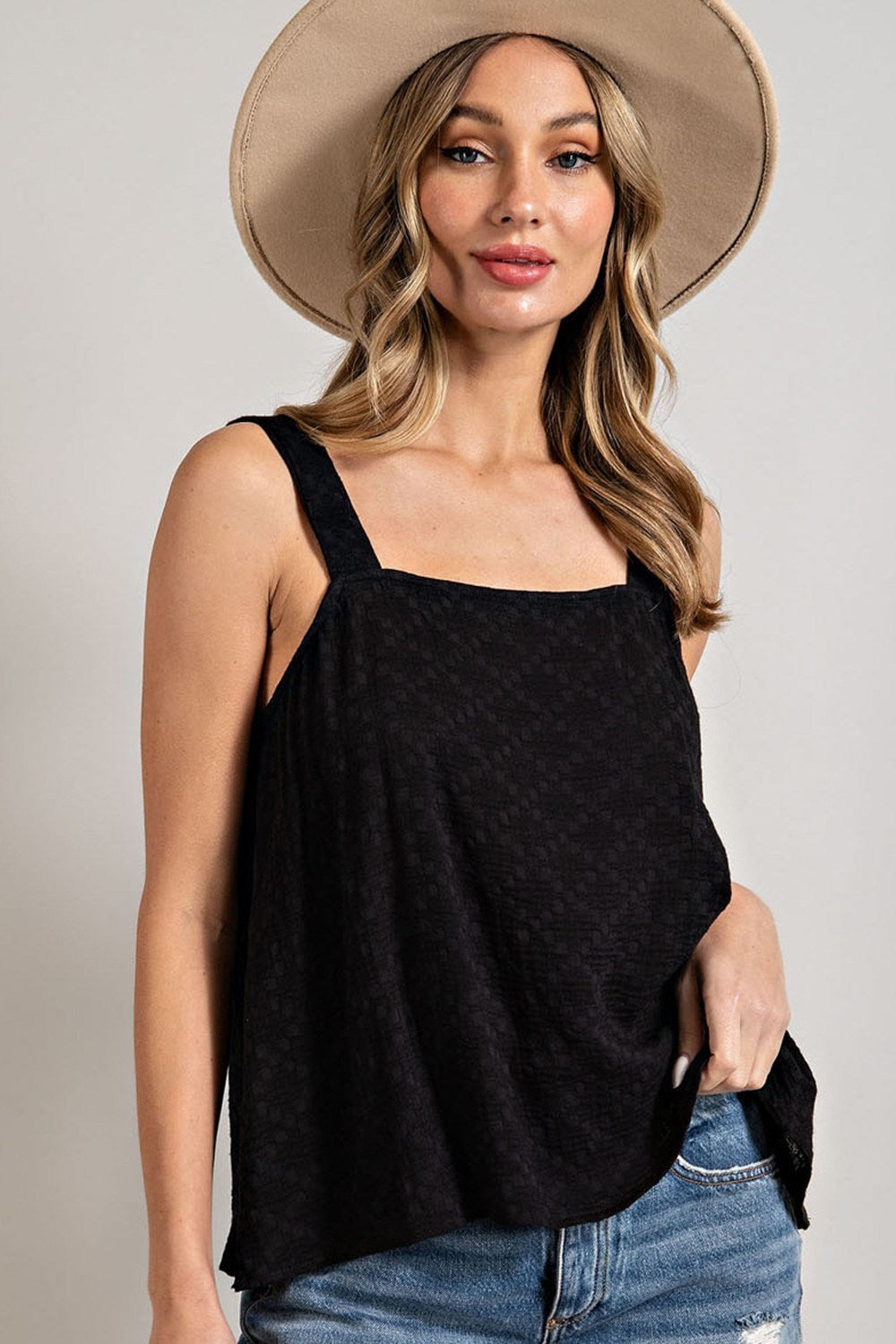 CASUAL SQUARE NECK SLEEVELESS TOP-How Cute is That? Boutique