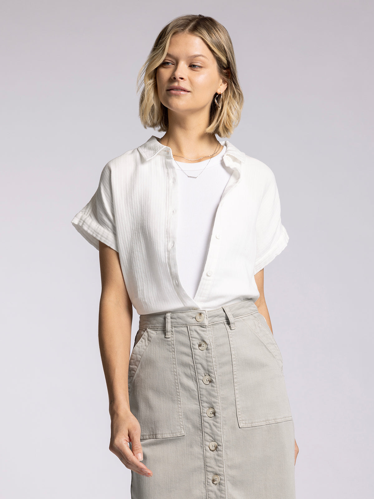 LAIRA SHIRT in White-How Cute is That? Boutique