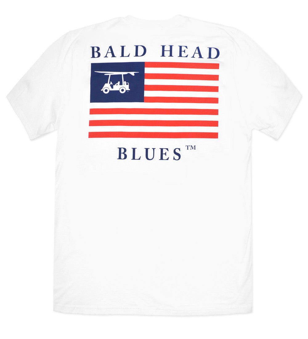 Island Tee - Short Sleeve USA Flag - White-How Cute is That? Boutique
