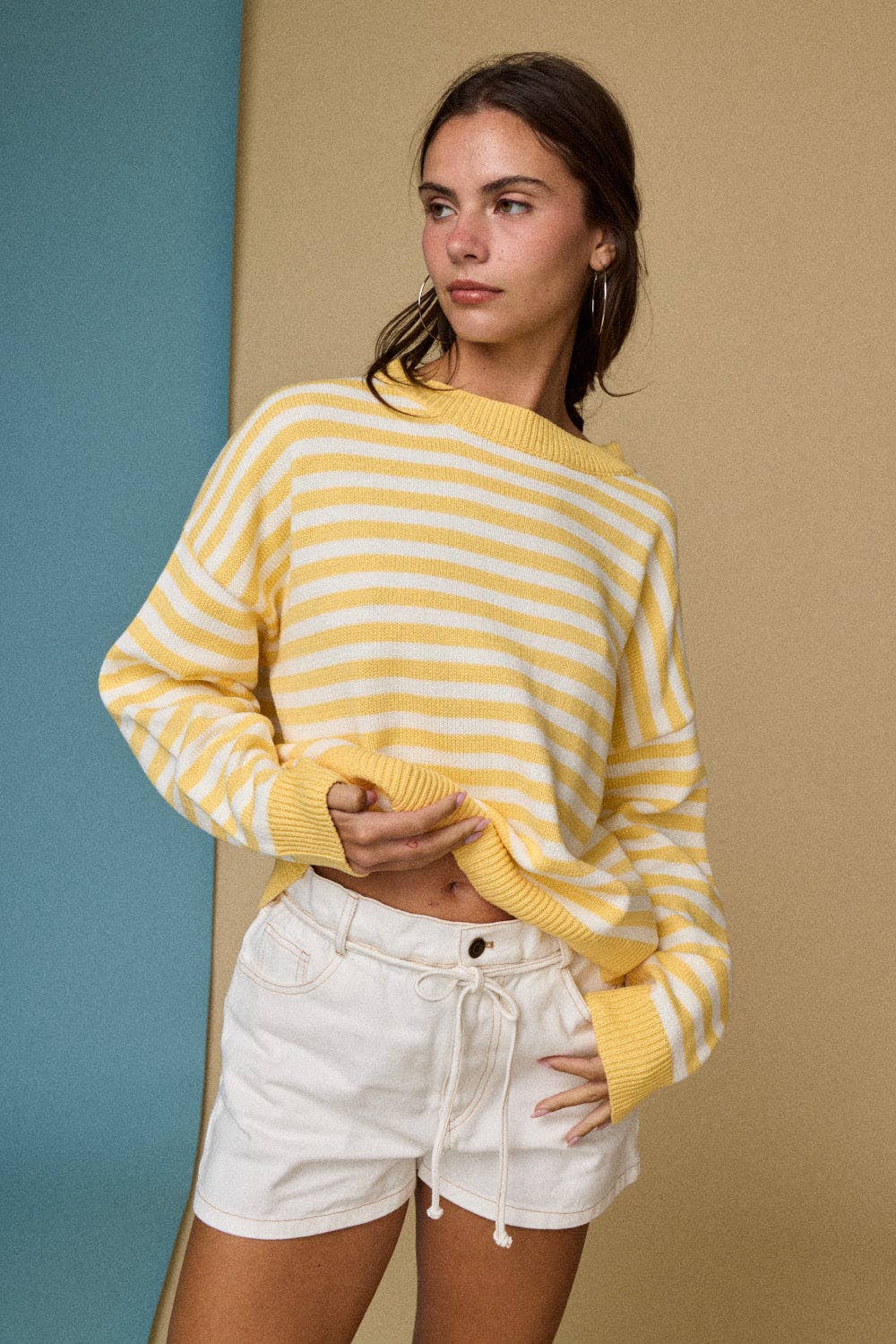 Striped Crewneck Sweater-How Cute is That? Boutique