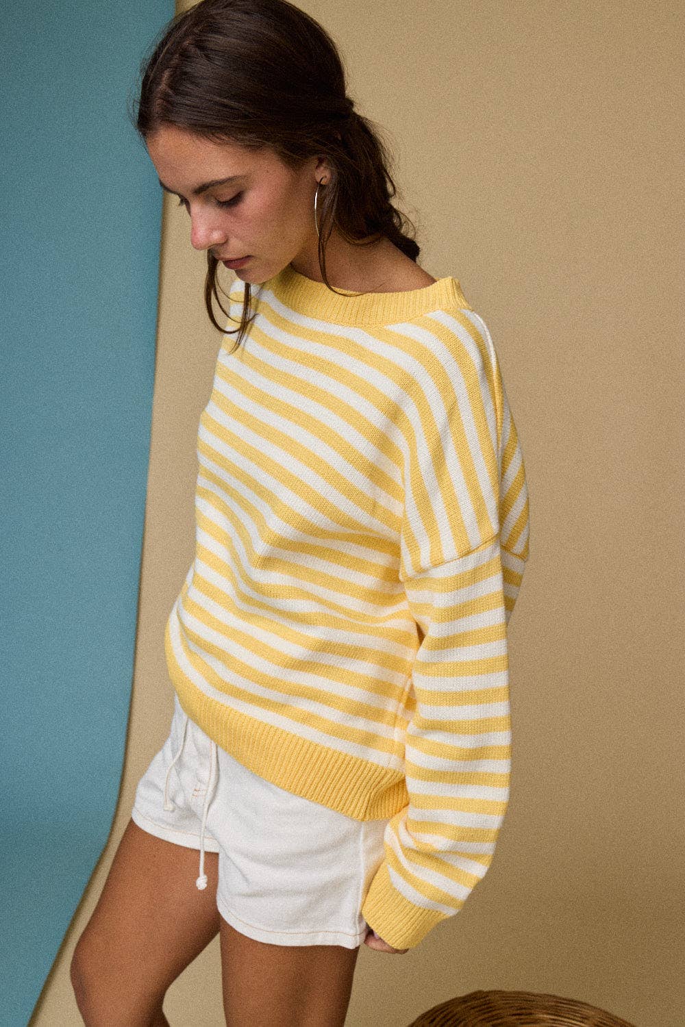 Striped Crewneck Sweater-How Cute is That? Boutique
