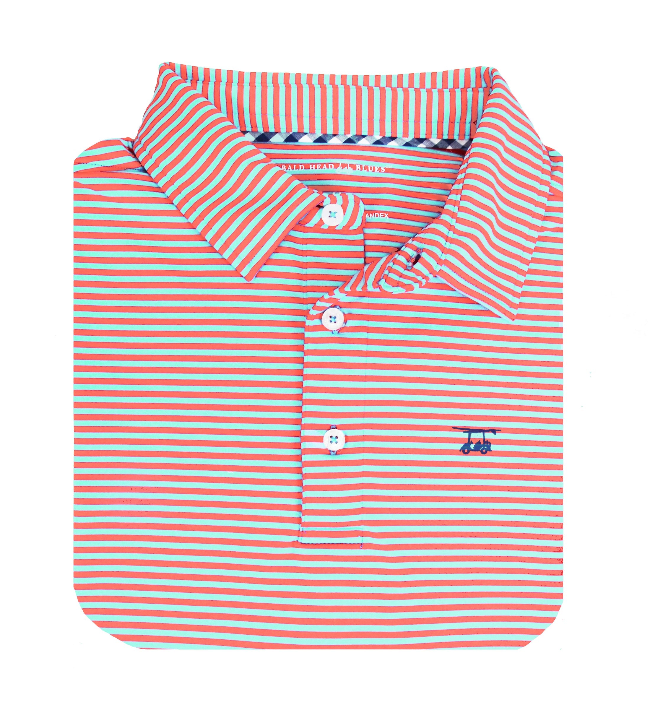 Albatross Polo - Coral/Aruba Stripe-How Cute is That? Boutique