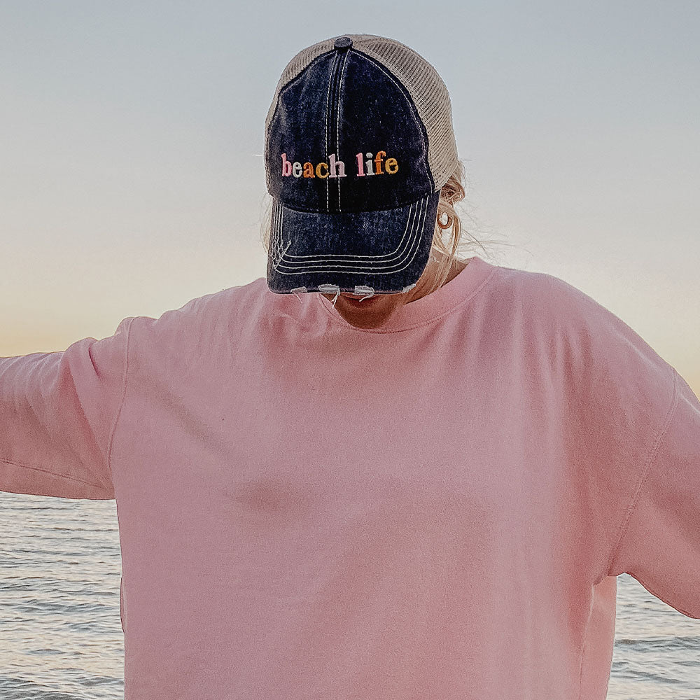 Trucker Embroidered Hat- Vacation-How Cute is That? Boutique