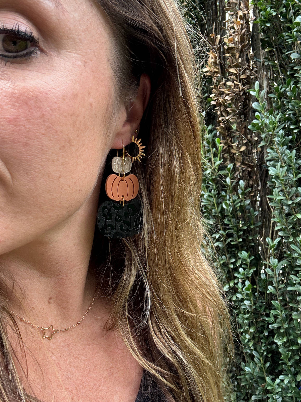 Pumpkin Stacks - Leopard - Halloween Earrings-How Cute is That? Boutique