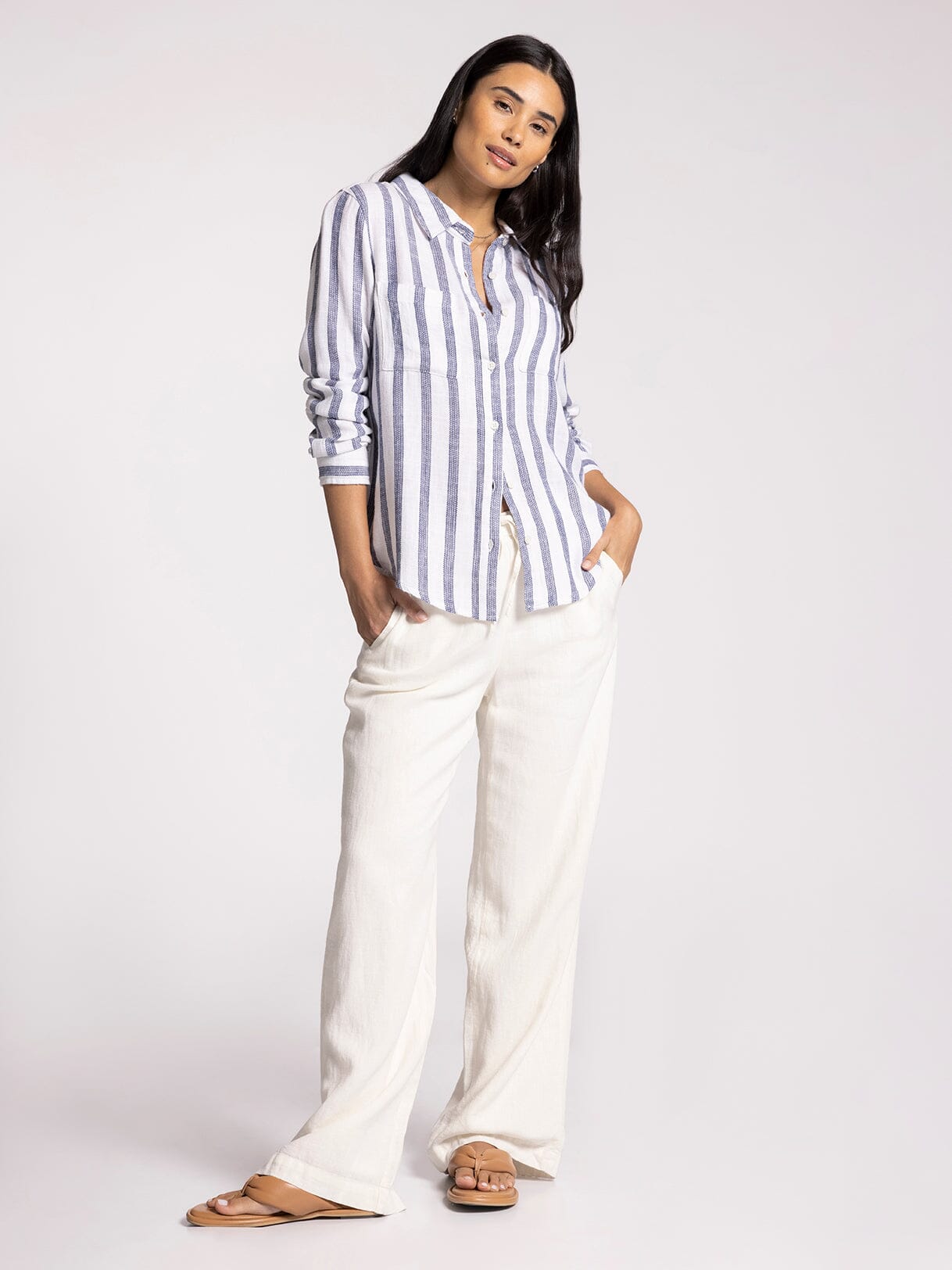 CLEO BUTTON DOWN SHIRT-How Cute is That? Boutique