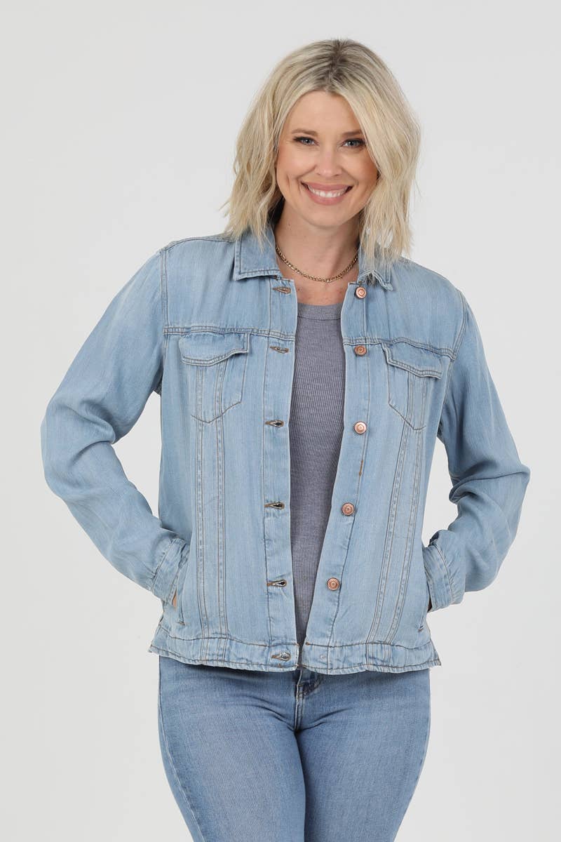 TENCEL DENIM JACKET-How Cute is That? Boutique