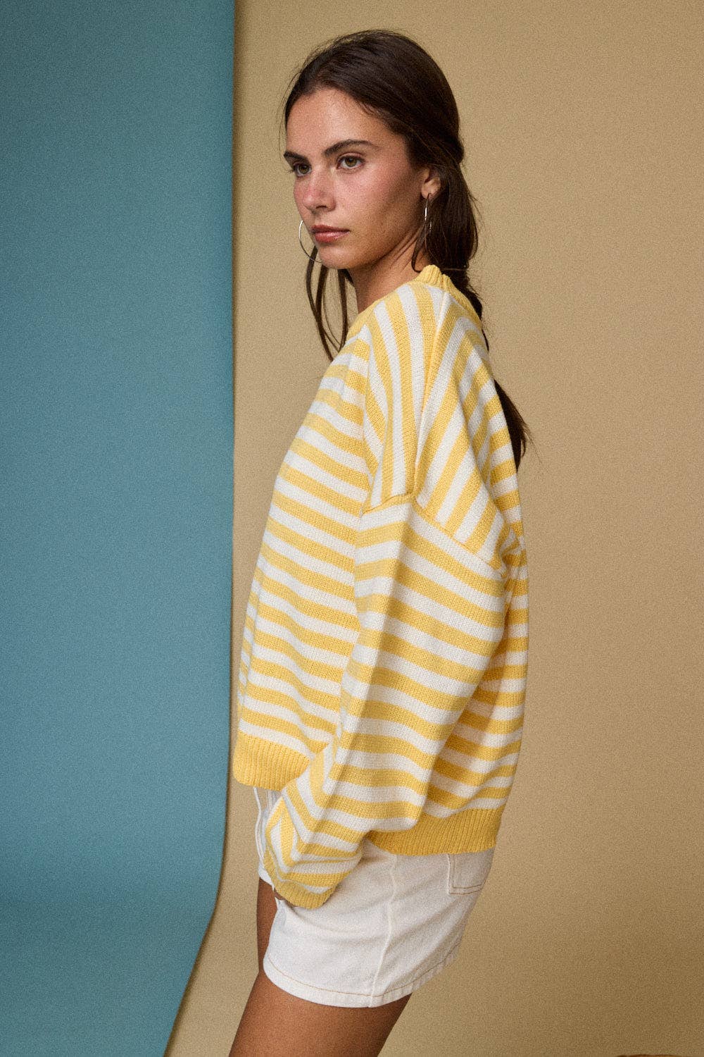 Striped Crewneck Sweater-How Cute is That? Boutique