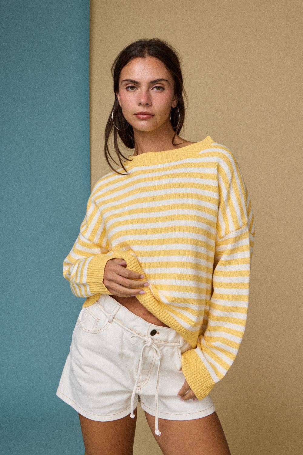 Striped Crewneck Sweater-How Cute is That? Boutique