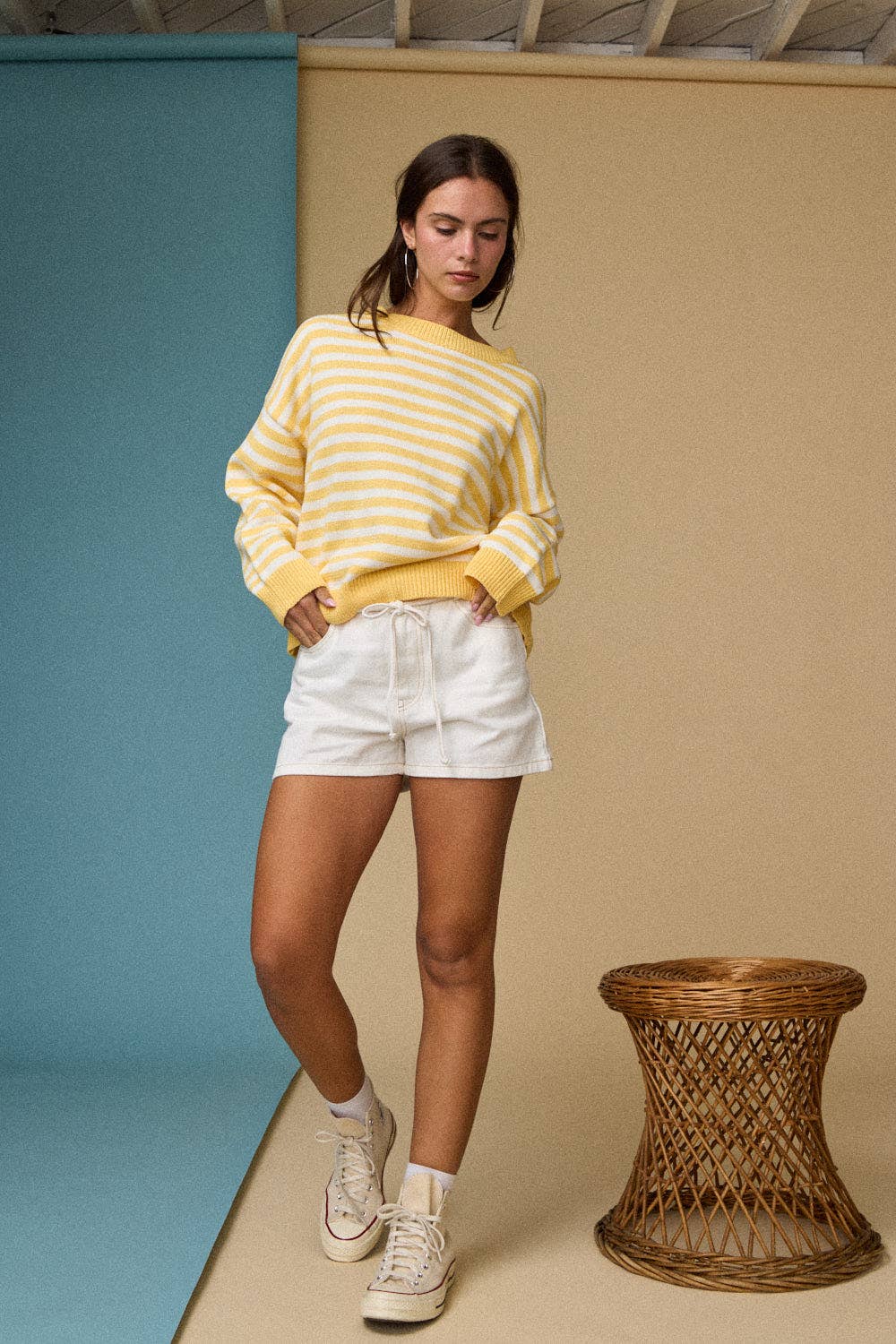 Striped Crewneck Sweater-How Cute is That? Boutique