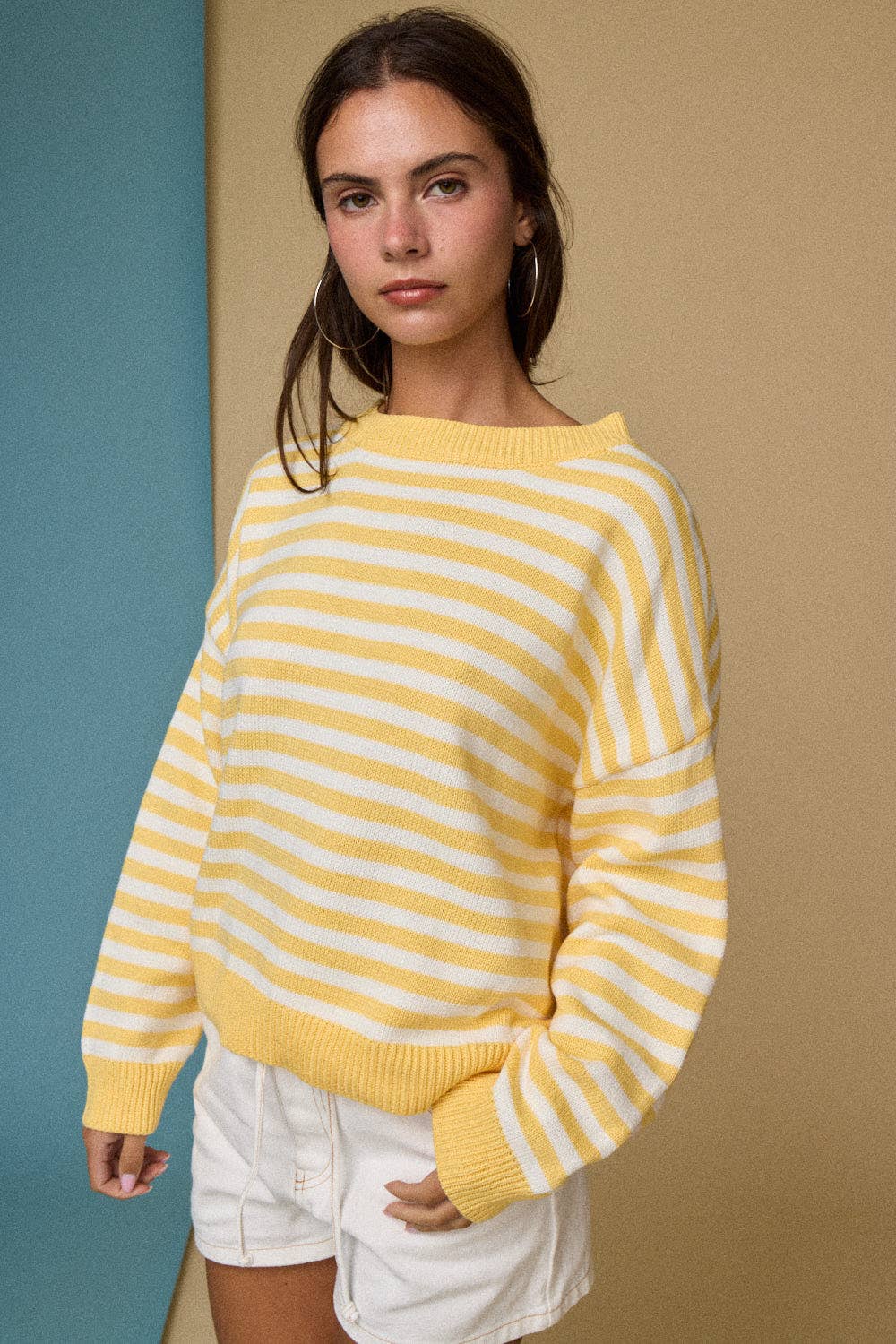 Striped Crewneck Sweater-How Cute is That? Boutique