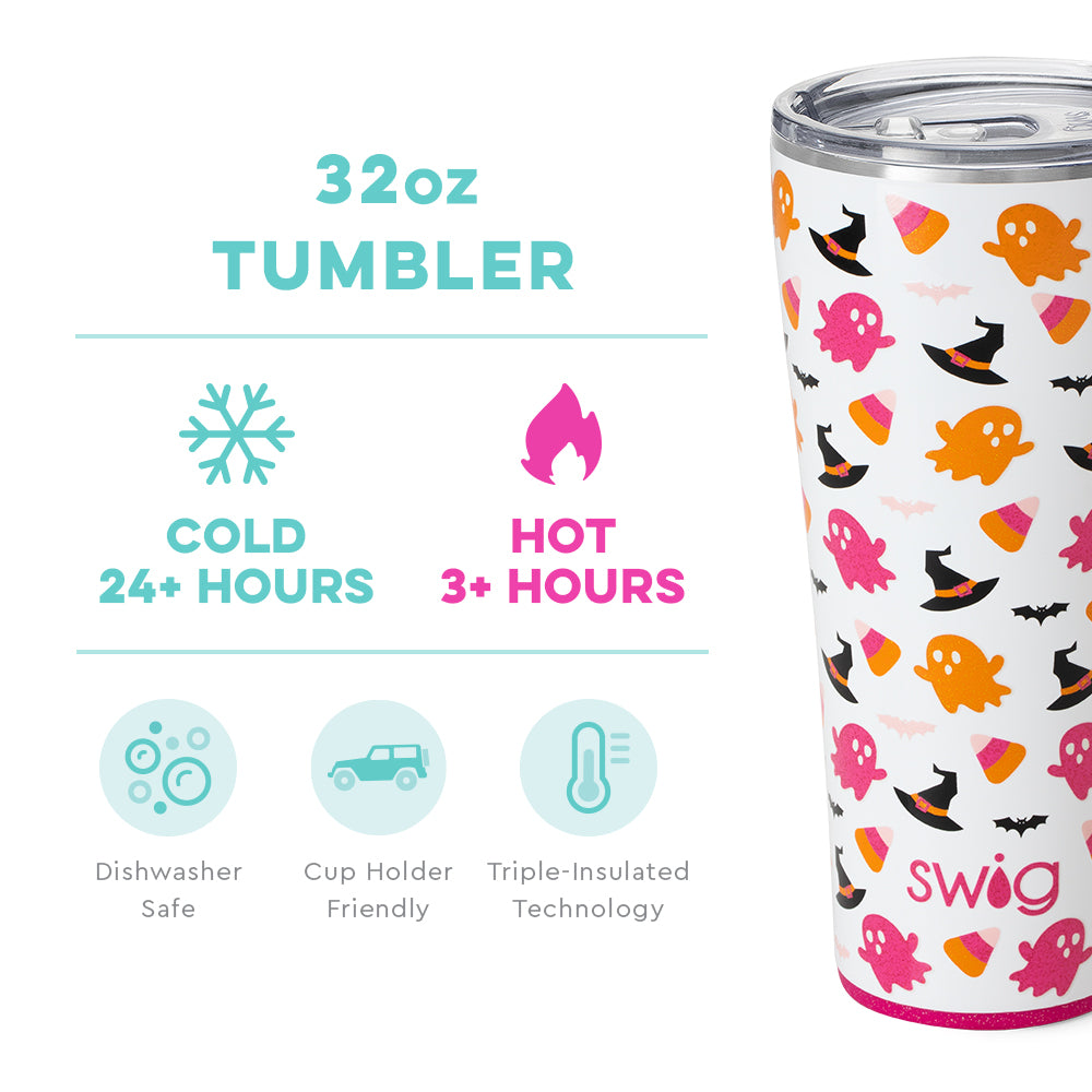 Hey Boo Tumbler (32oz) Halloween Tumbler-How Cute is That? Boutique