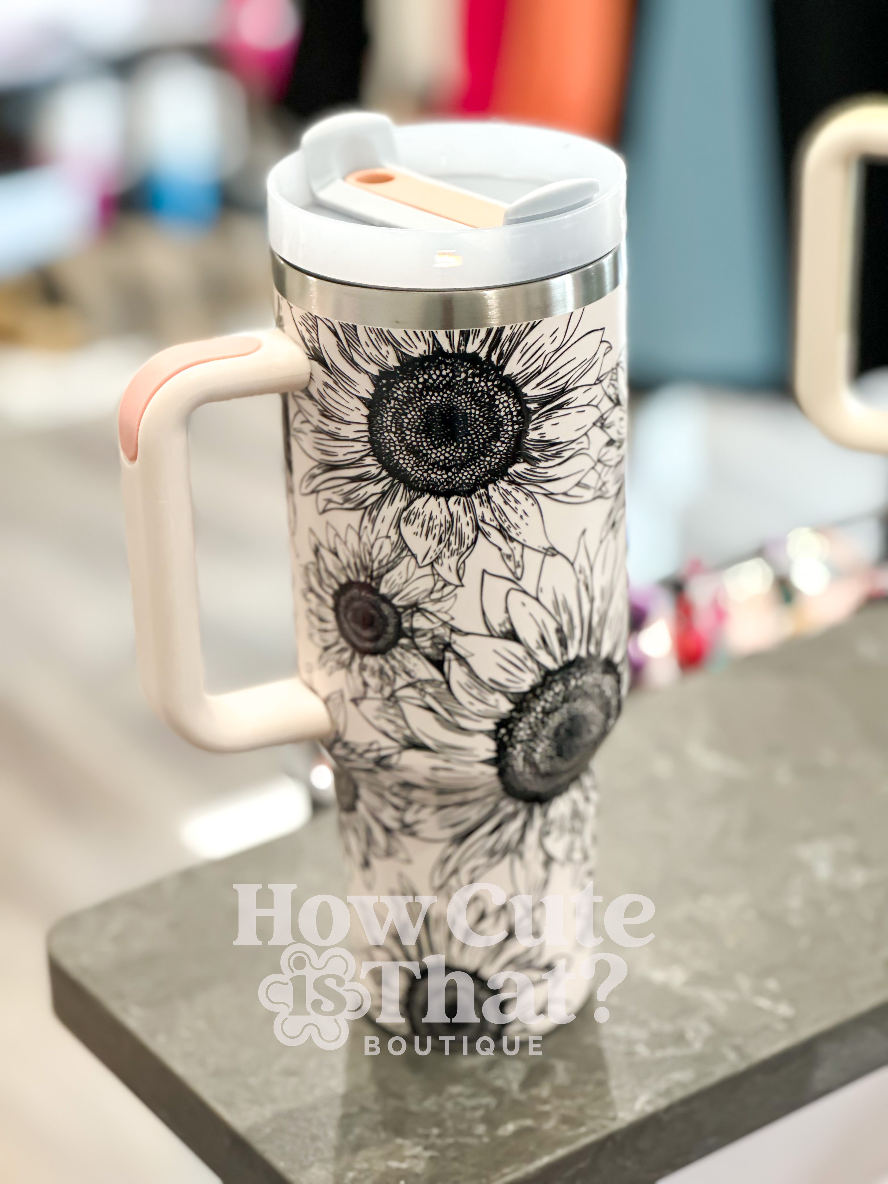 40 OZ SUNFLOWER TUMBLER-How Cute is That? Boutique