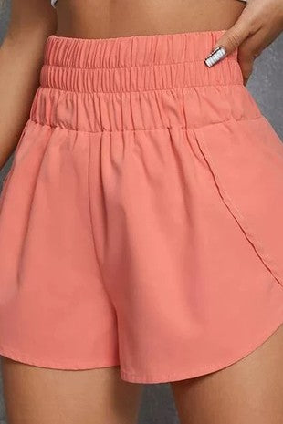 High waisted Smocked Athletic Shorts