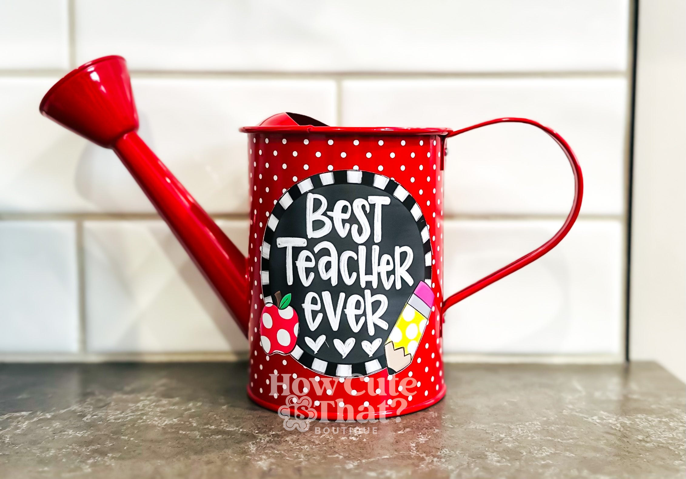 BEST TEACHER EVER WATERING CAN- SMALL-How Cute is That? Boutique