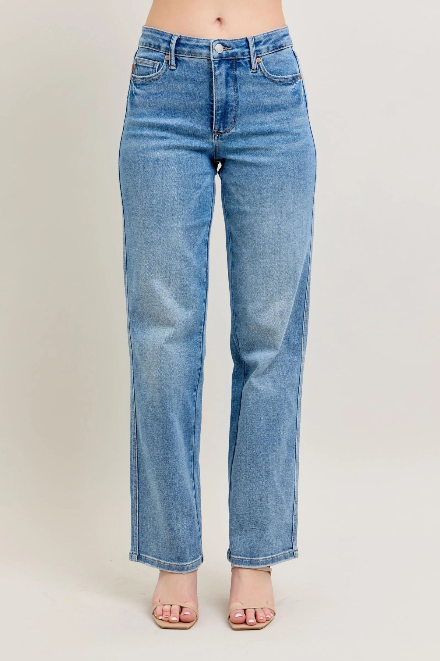 Mid-Rise Vintage Wash Straight