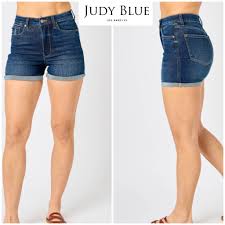 Judy Blue high waist tummy control cool denim shorts 150286-How Cute is That? Boutique