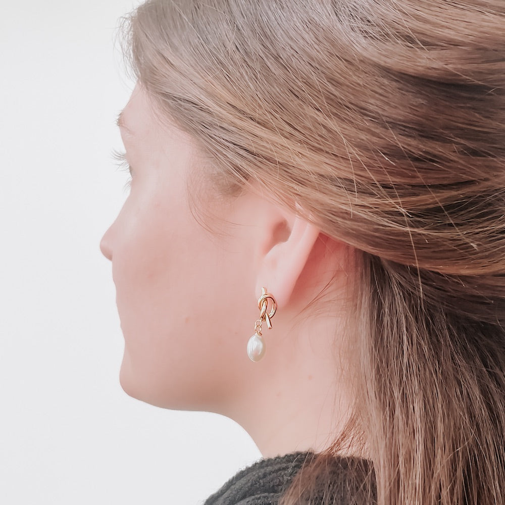 Tie The Knot Earrings- WATERPROOF-How Cute is That? Boutique