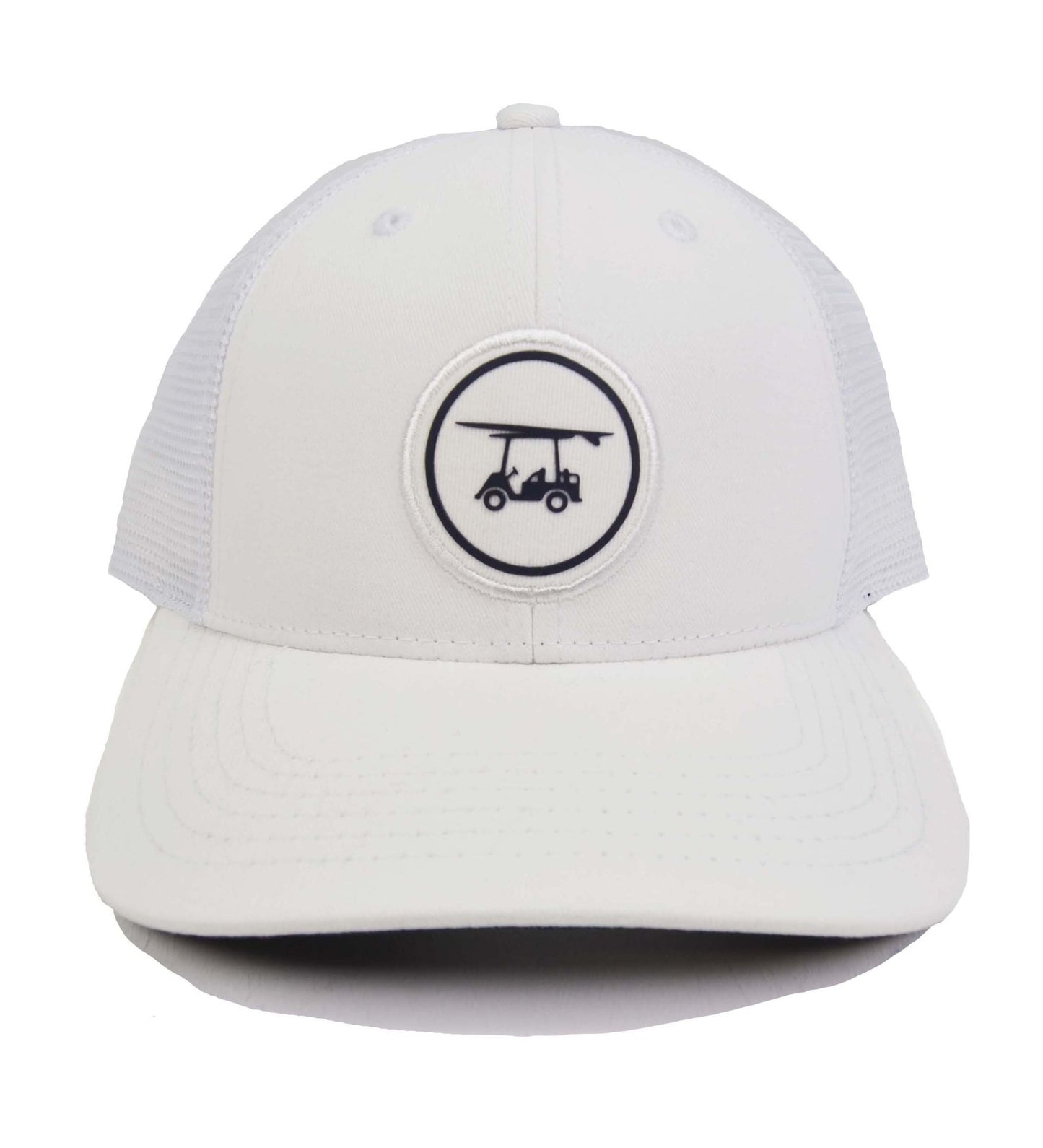 Bald Head Blues Trucker Hat w/ Circle Logo - White