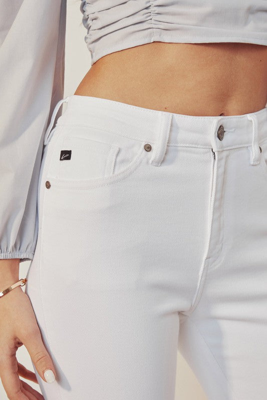 Kan Can HIGH RISE ANKLE SKINNY WHITE JEANS-How Cute is That? Boutique