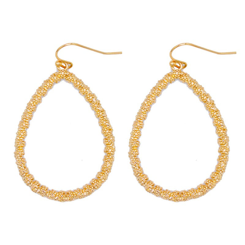 DROPLET TEXTURED TEARDROP EARRINGS