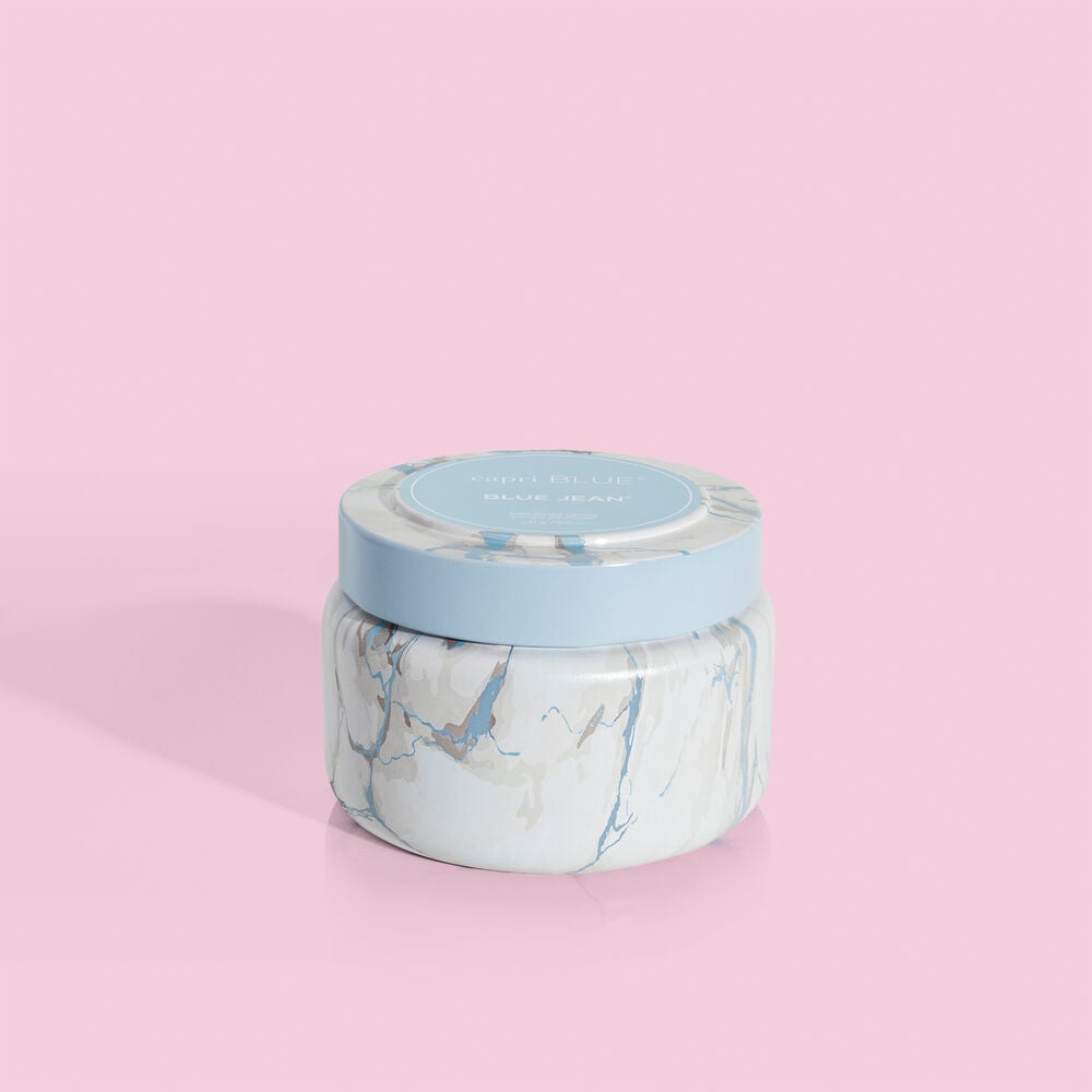 Blue Jean Modern Marble Printed Travel Tin, 8.5 oz-How Cute is That? Boutique