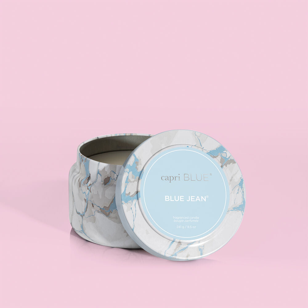 Blue Jean Modern Marble Printed Travel Tin, 8.5 oz-How Cute is That? Boutique