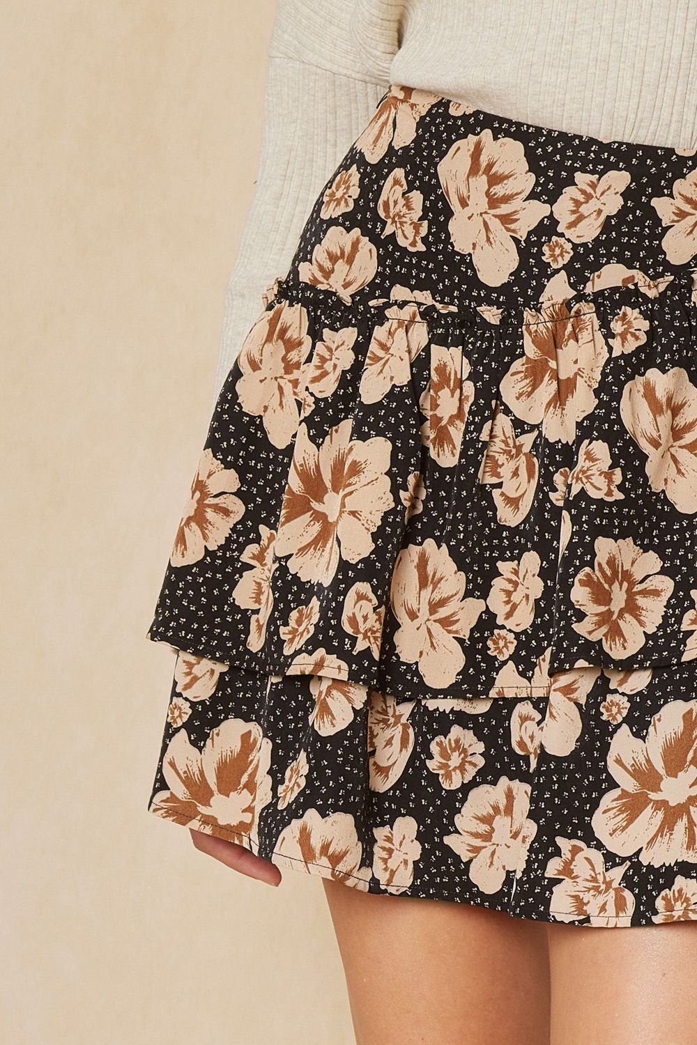 Floral Print Tiered Skirt-How Cute is That? Boutique