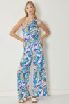 Blue Combo Retro Jumpsuit-How Cute is That? Boutique