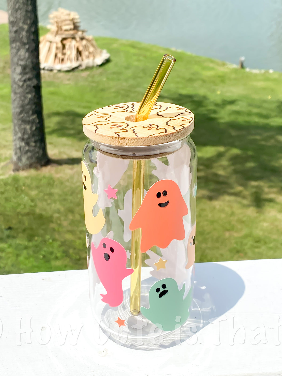Glow in the Dark Ghost Glass Tumbler-How Cute is That? Boutique