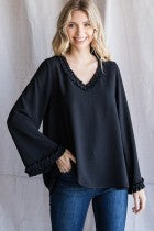 Ruffle V-neck Blouse