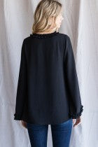 Ruffle V-neck Blouse