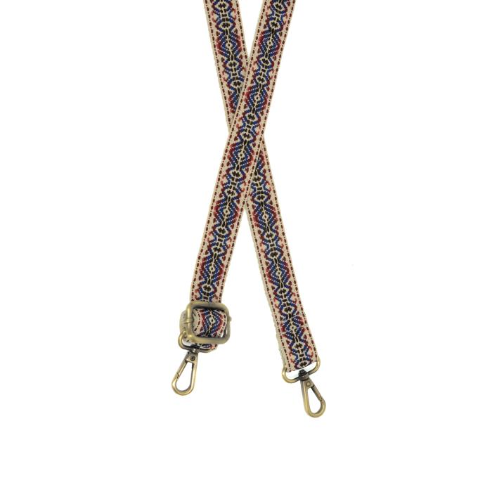 MULTI OMBRE FOLK EMB GUITAR STRAP 1"