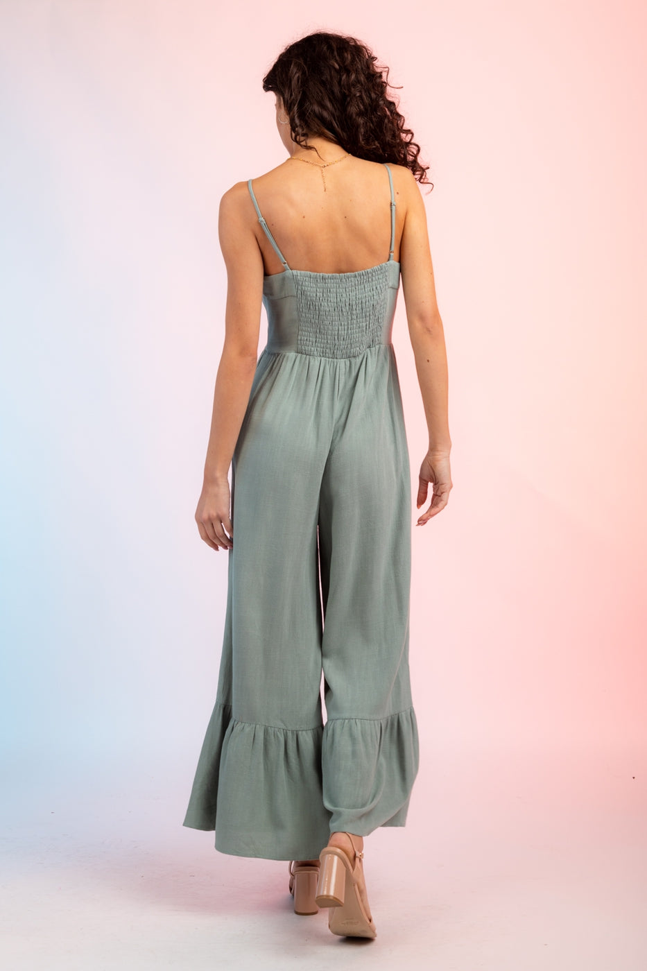 Sleeveless Linen Wide Leg Jumpsuit
