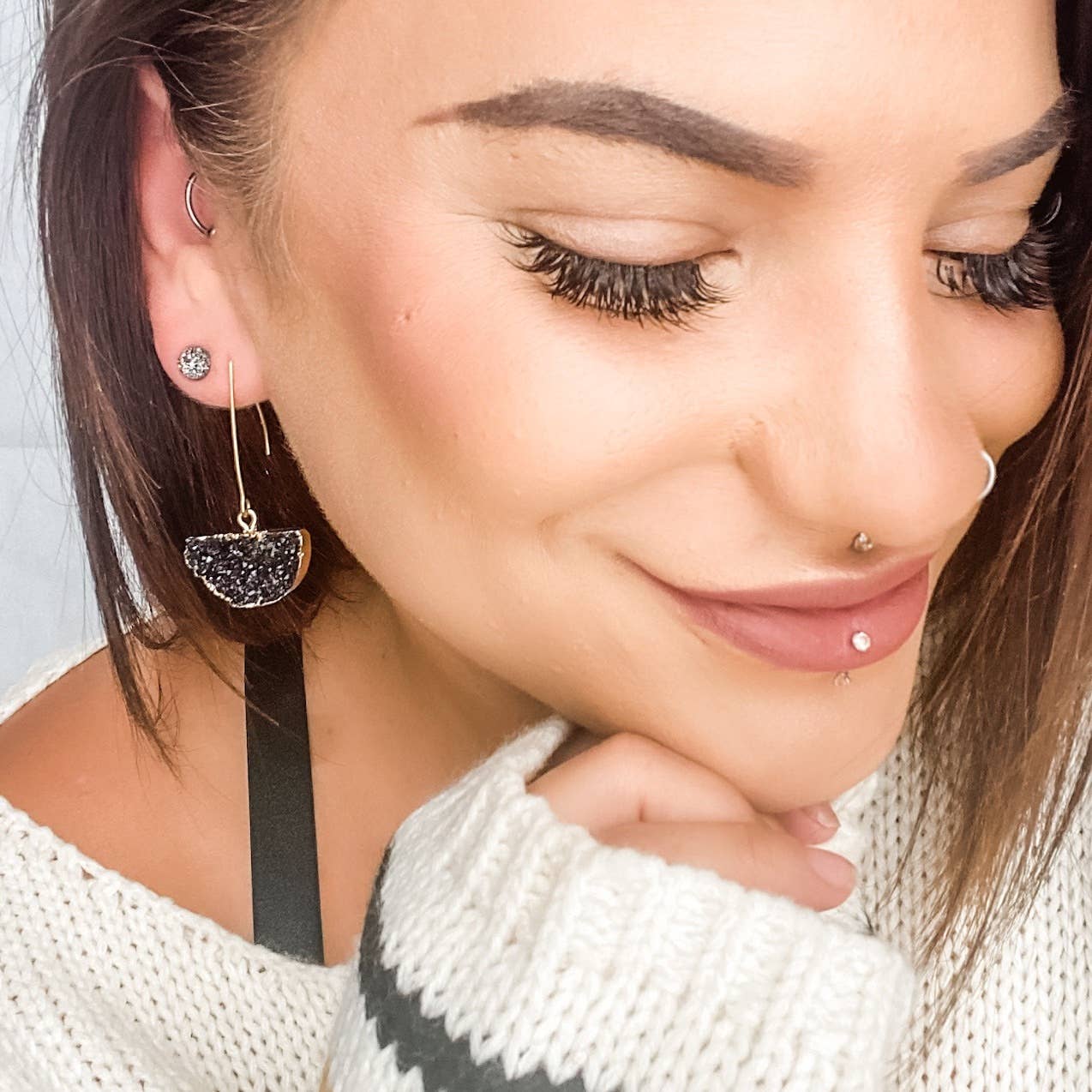 Steadfast in Black Earrings-How Cute is That? Boutique