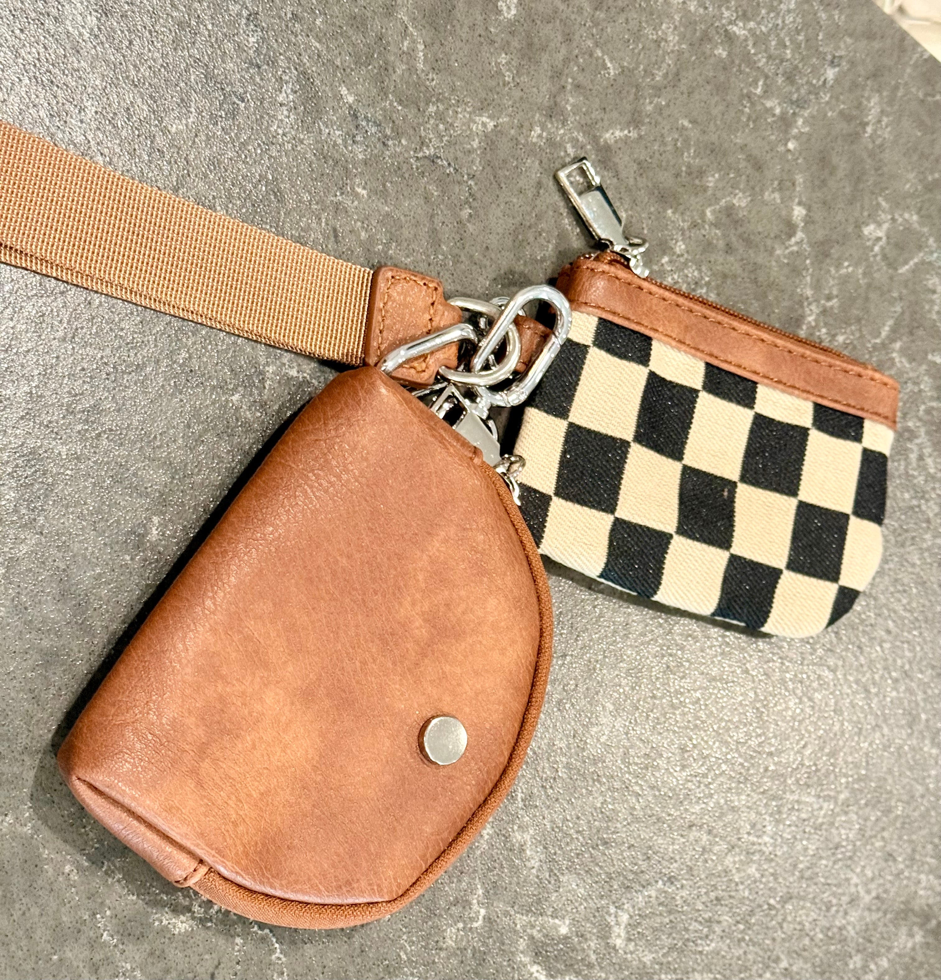 PU Keather keychain with Wrist Wallets-How Cute is That? Boutique