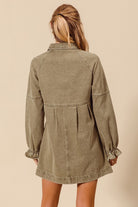 Button down denim dress in Olive-How Cute is That? Boutique